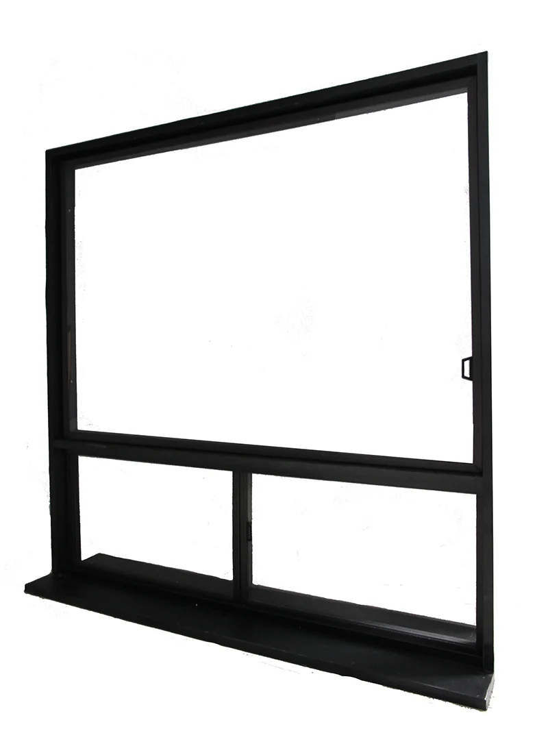 Large black window assembly